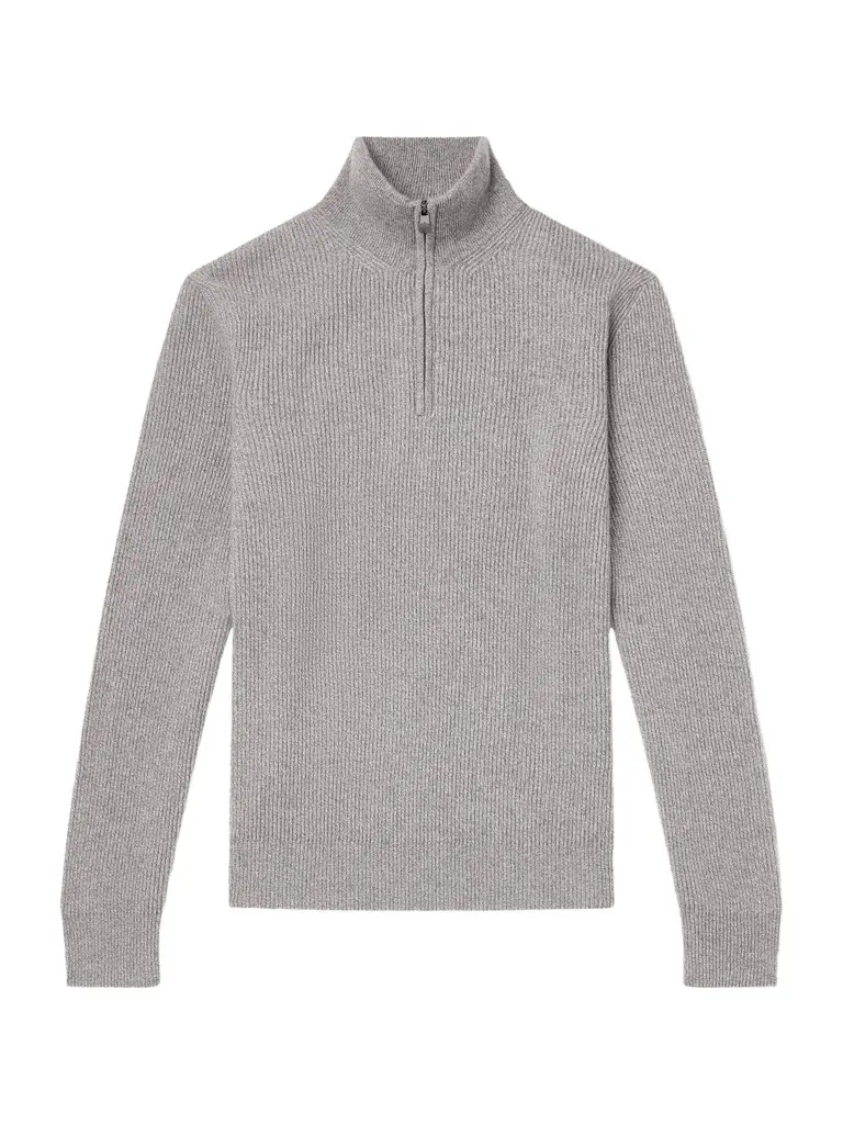 PIACENZA 1733 Ribbed Cashmere Half-Zip Sweater - Men
