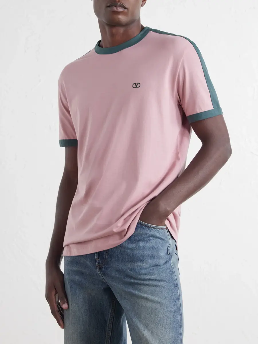 Valentino Garavani VLogo-Embroidered Cotton-Jersey T-Shirt - Men | Thumbnail 3 Valentino Garavani VLogo-Embroidered Cotton-Jersey T-Shirt - Men | Thumbnail 3