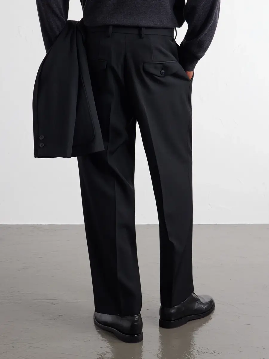 ATON Pleated Tapered Wool-Twill Suit Trousers - Men | Thumbnail 4