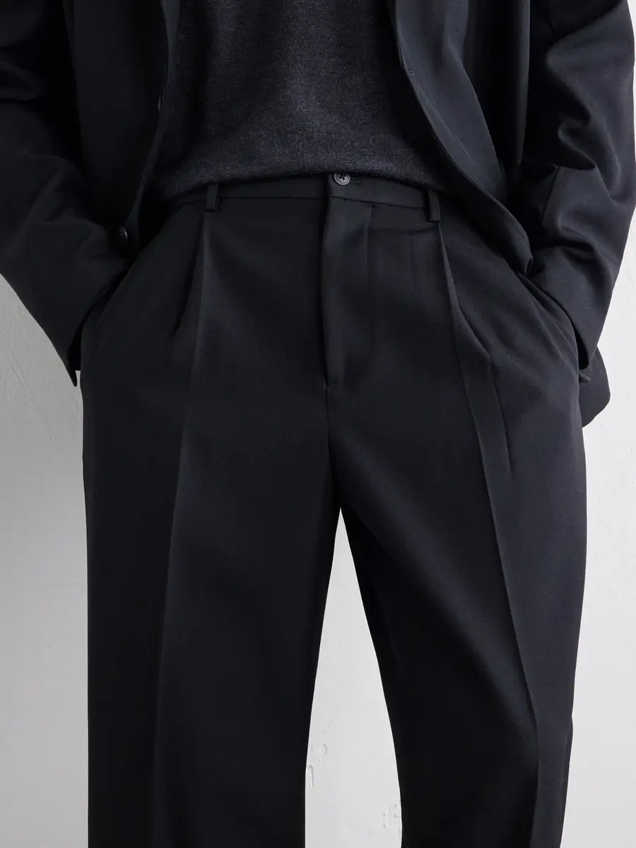 ATON Pleated Tapered Wool-Twill Suit Trousers - Men | Thumbnail 5