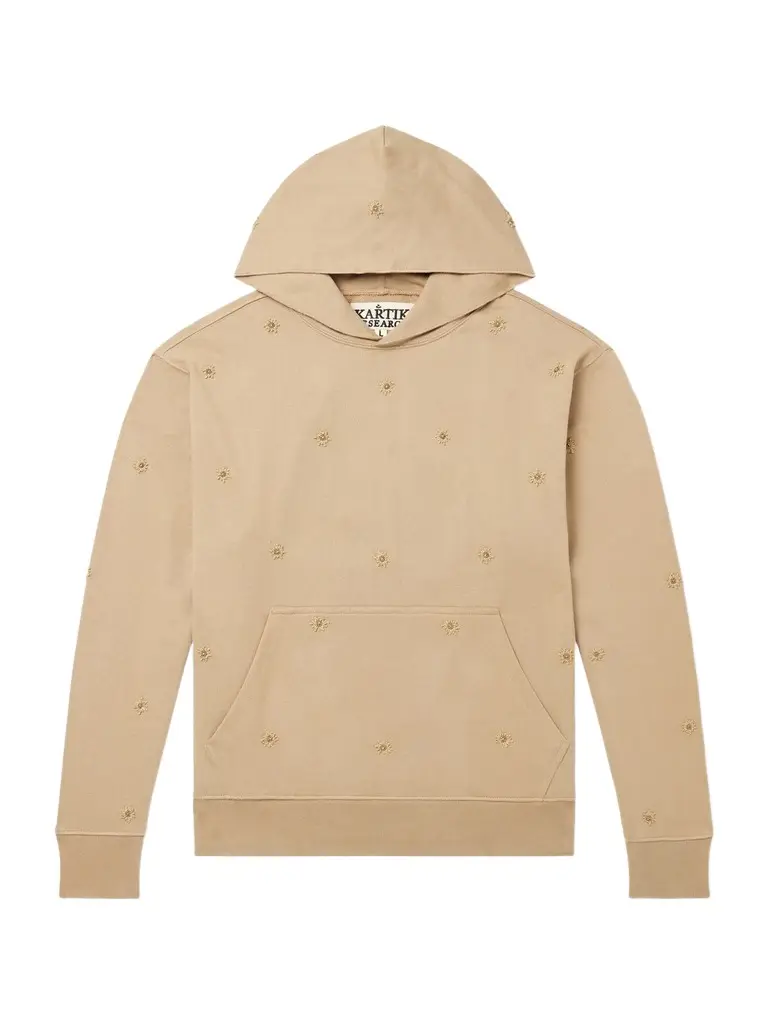 Bead-Embellished Embroidered Cotton-Jersey Hoodie - Men