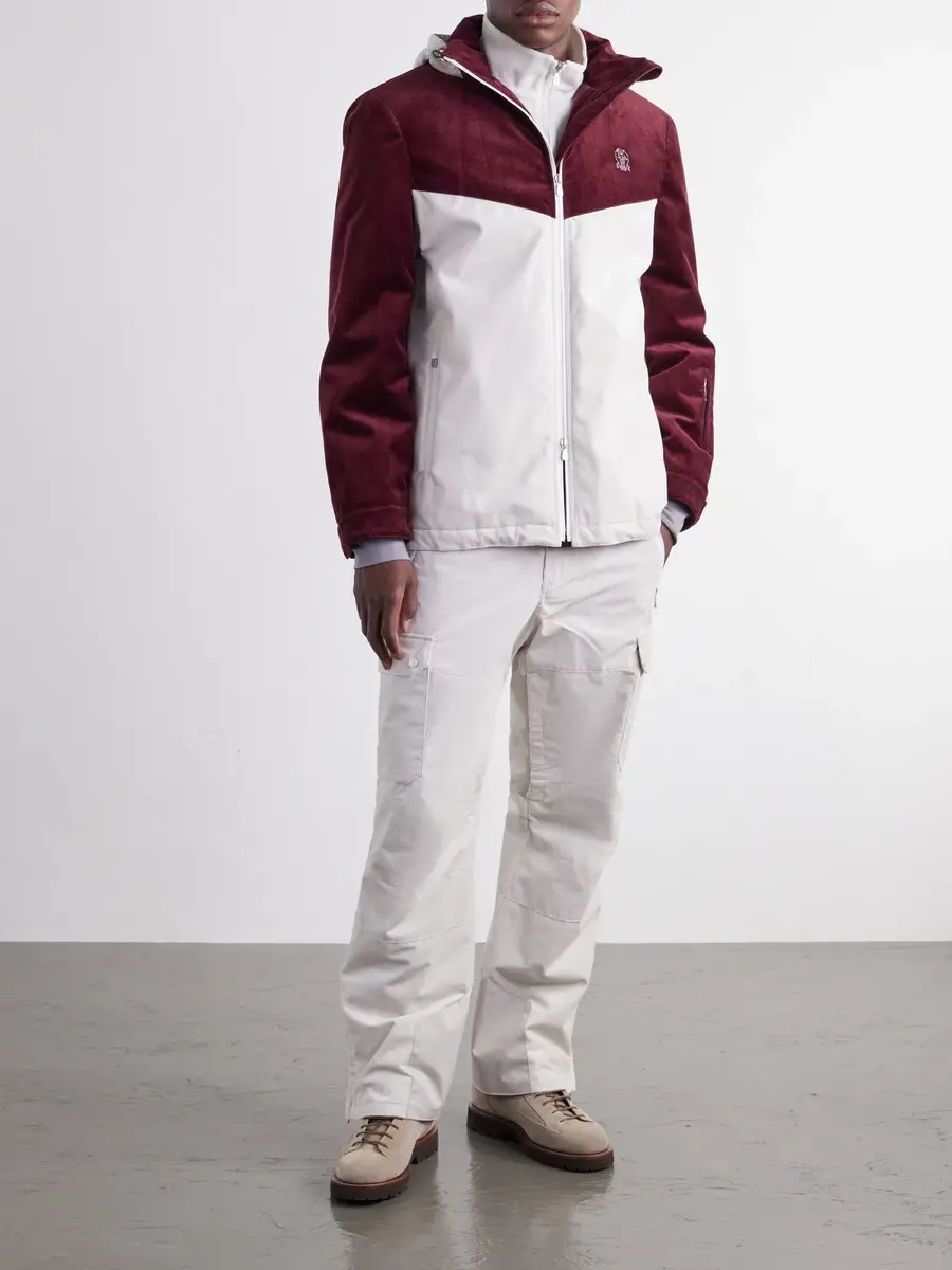 Brunello Cucinelli Straight-Leg Logo-Embroidered Cotton-Corduroy Ski Pants - Men | Thumbnail 2