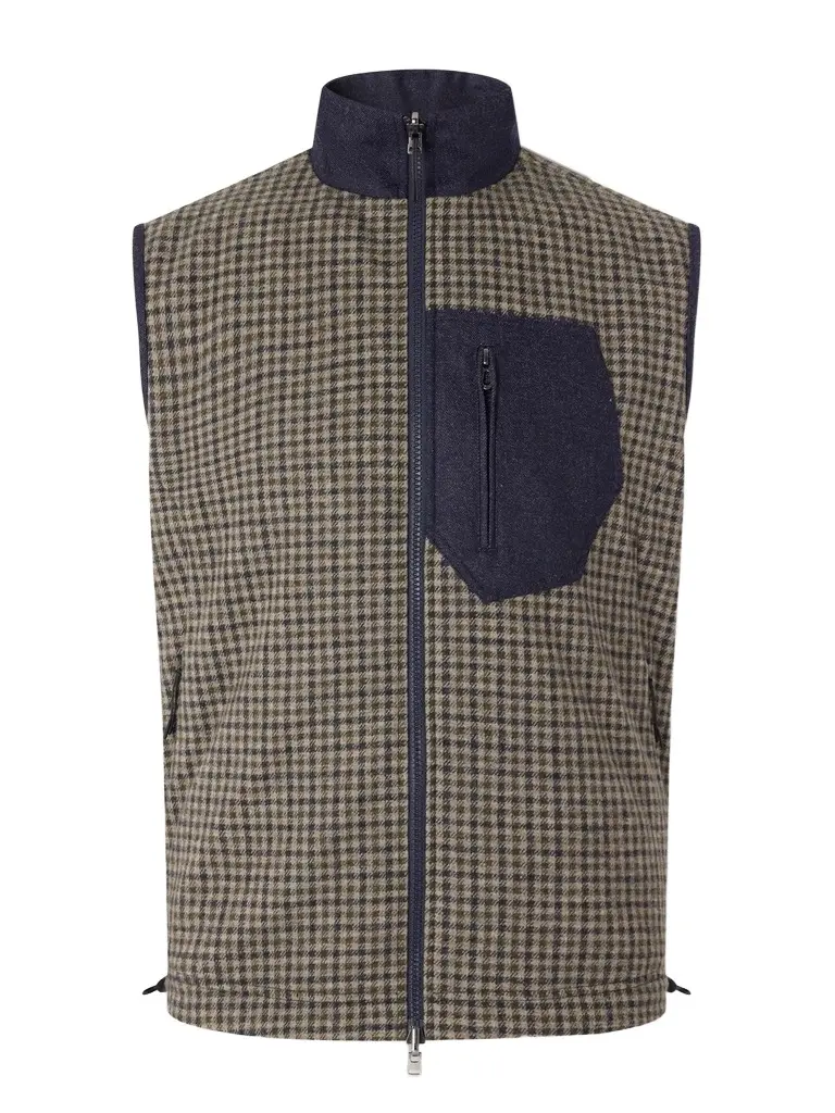 Sease Explorer Reversible Checked Virgin Wool and Shell Padded Vest - Men