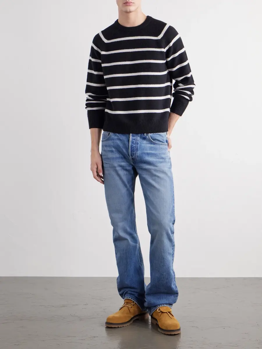 TOTEME Striped Alpaca and Cashmere-Blend Sweater - Men | Thumbnail 2 TOTEME Striped Alpaca and Cashmere-Blend Sweater - Men | Thumbnail 2