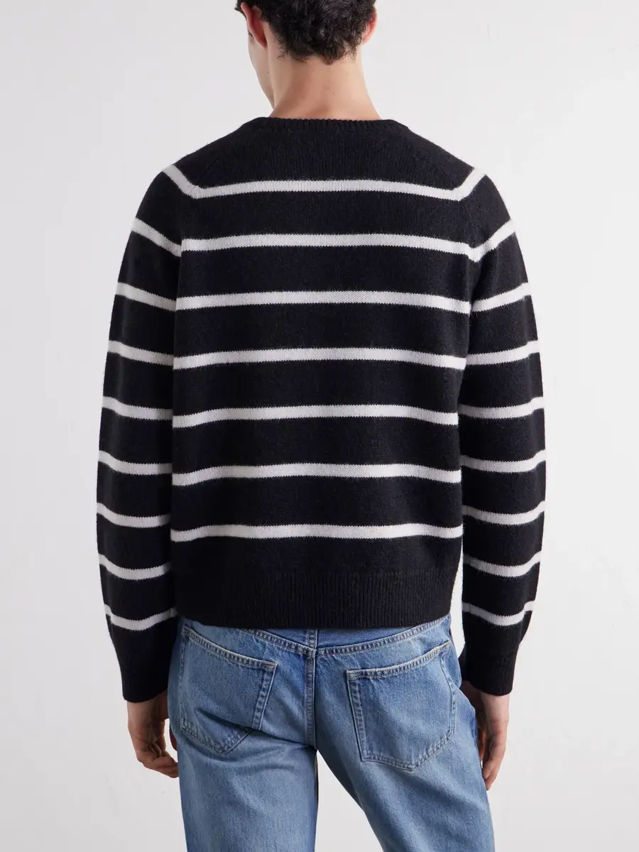 TOTEME Striped Alpaca and Cashmere-Blend Sweater - Men | Thumbnail 4 TOTEME Striped Alpaca and Cashmere-Blend Sweater - Men | Thumbnail 4