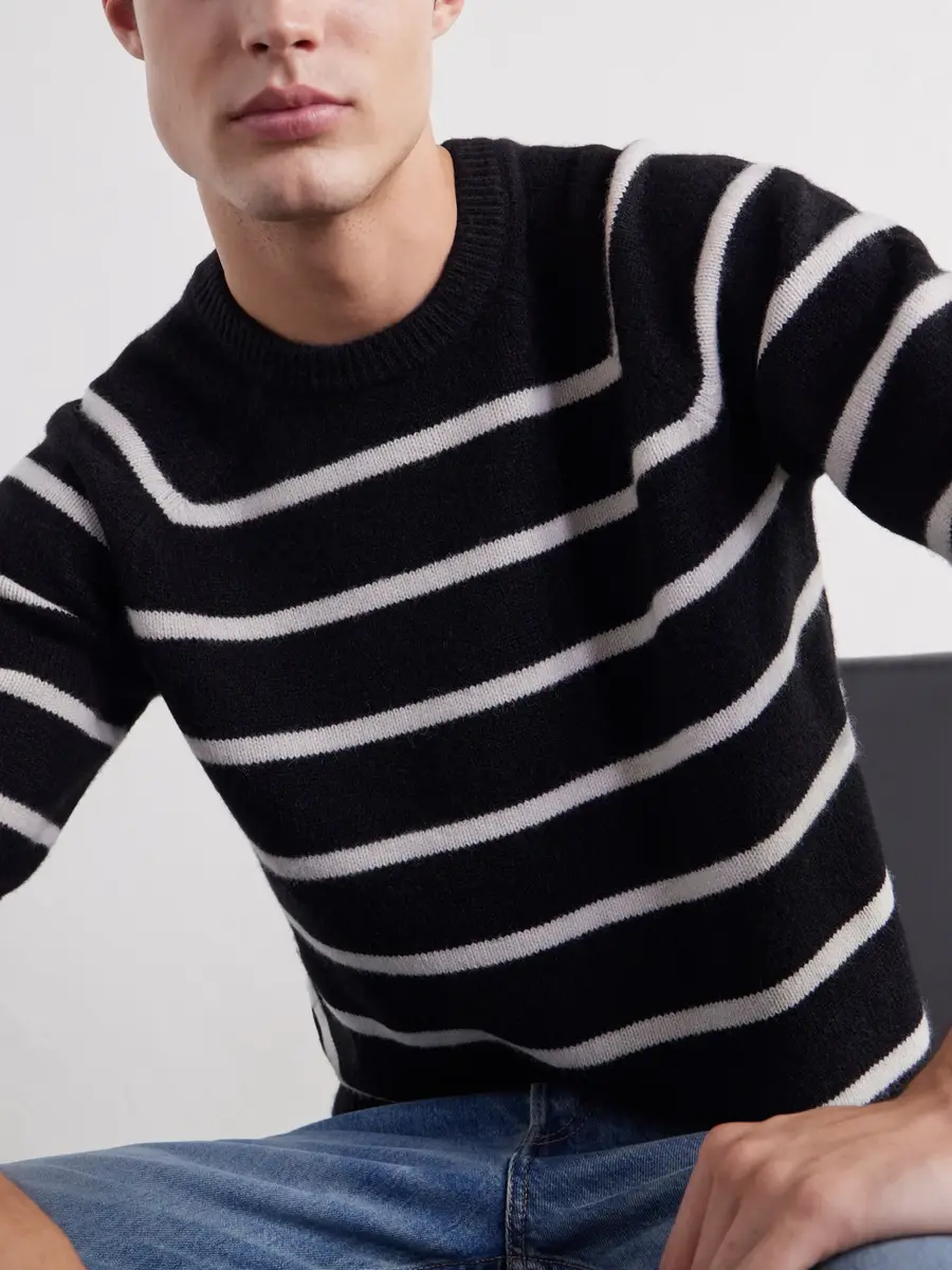 TOTEME Striped Alpaca and Cashmere-Blend Sweater - Men | Thumbnail 5 TOTEME Striped Alpaca and Cashmere-Blend Sweater - Men | Thumbnail 5