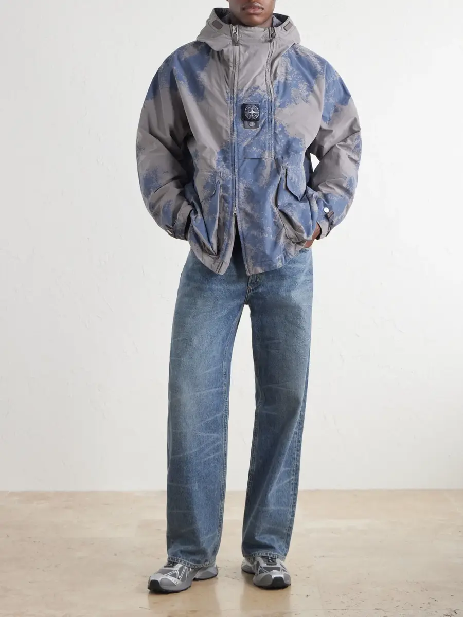 Stone Island Garment-Dyed Paint-Splattered Shell Hooded Parka - Men | Thumbnail 2 Stone Island Garment-Dyed Paint-Splattered Shell Hooded Parka - Men | Thumbnail 2