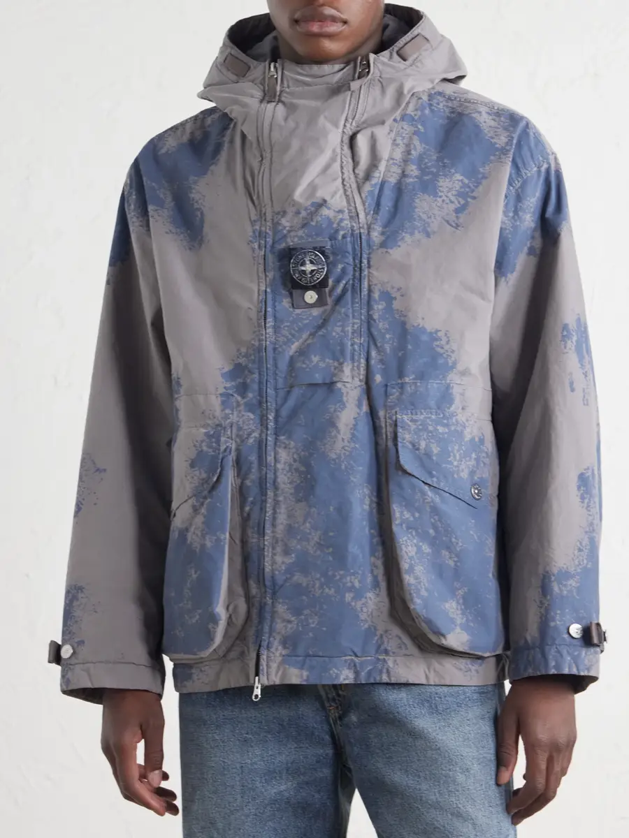 Stone Island Garment-Dyed Paint-Splattered Shell Hooded Parka - Men | Thumbnail 3 Stone Island Garment-Dyed Paint-Splattered Shell Hooded Parka - Men | Thumbnail 3