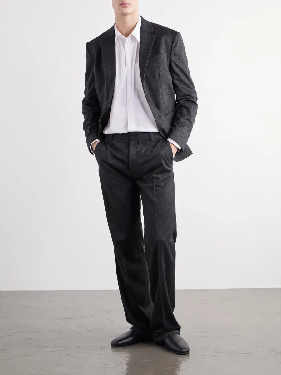 TOTEME Straight-Leg Wool and Cashmere-Blend Suit Trousers - Men | Thumbnail 2 TOTEME Straight-Leg Wool and Cashmere-Blend Suit Trousers - Men | Thumbnail 2