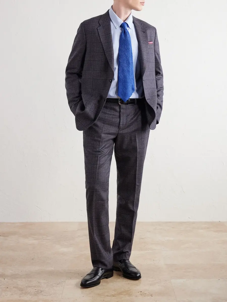 Paul Smith Brierley Slim-Fit Houndstooth Wool and Silk-Blend Trousers - Men | Thumbnail 2