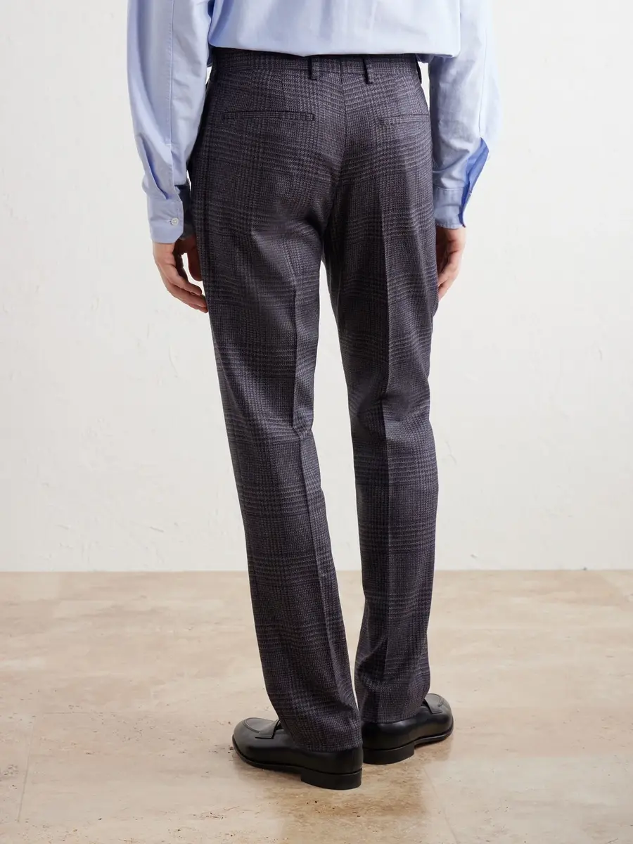 Paul Smith Brierley Slim-Fit Houndstooth Wool and Silk-Blend Trousers - Men | Thumbnail 4