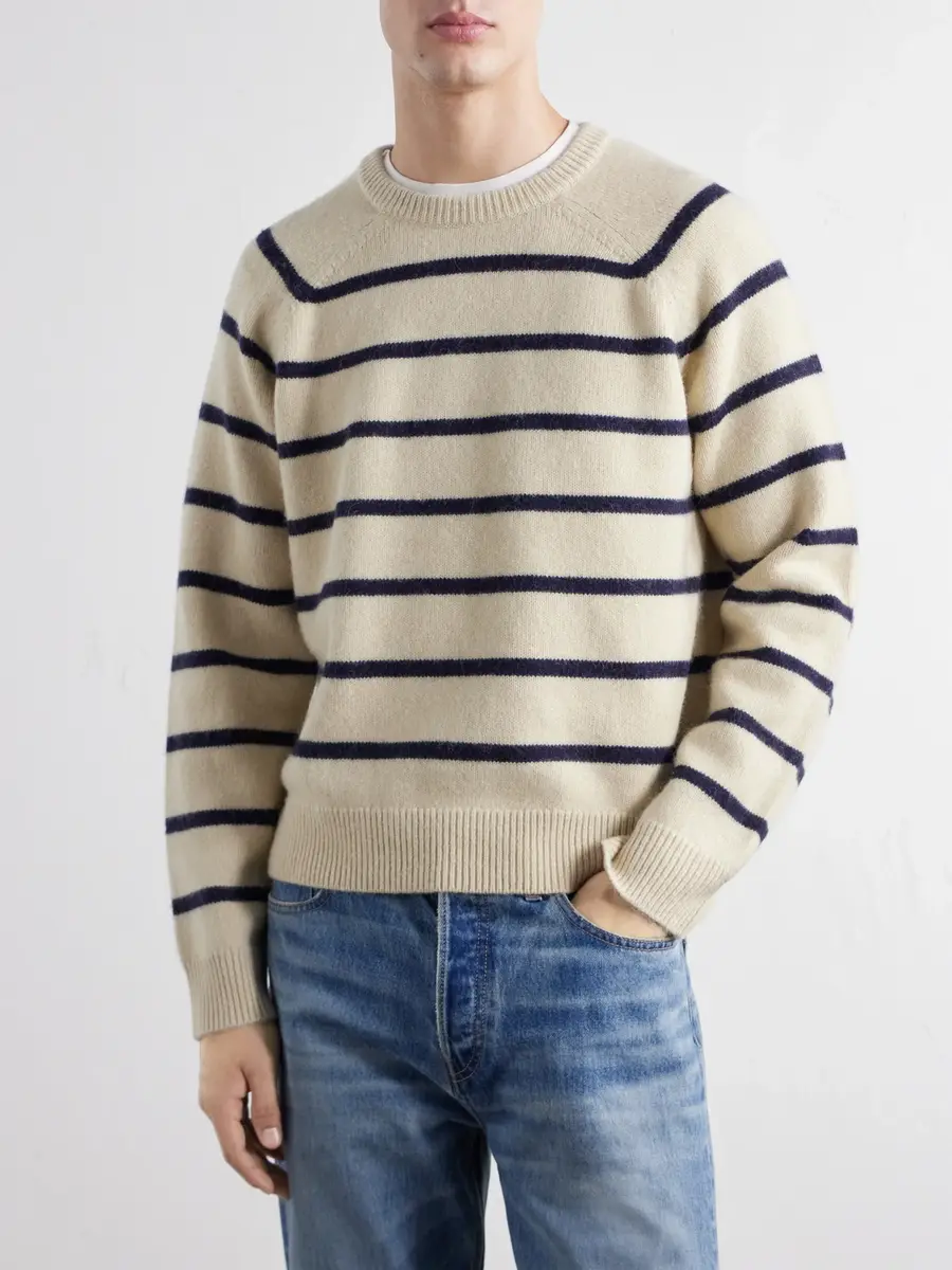 TOTEME Striped Alpaca and Cashmere-Blend Sweater - Men | Thumbnail 3 TOTEME Striped Alpaca and Cashmere-Blend Sweater - Men | Thumbnail 3