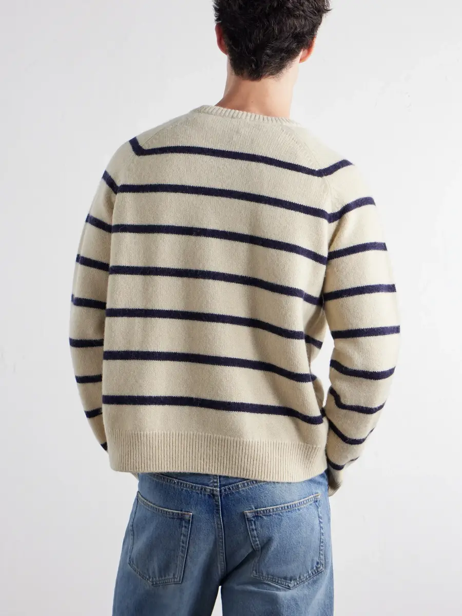 TOTEME Striped Alpaca and Cashmere-Blend Sweater - Men | Thumbnail 4 TOTEME Striped Alpaca and Cashmere-Blend Sweater - Men | Thumbnail 4