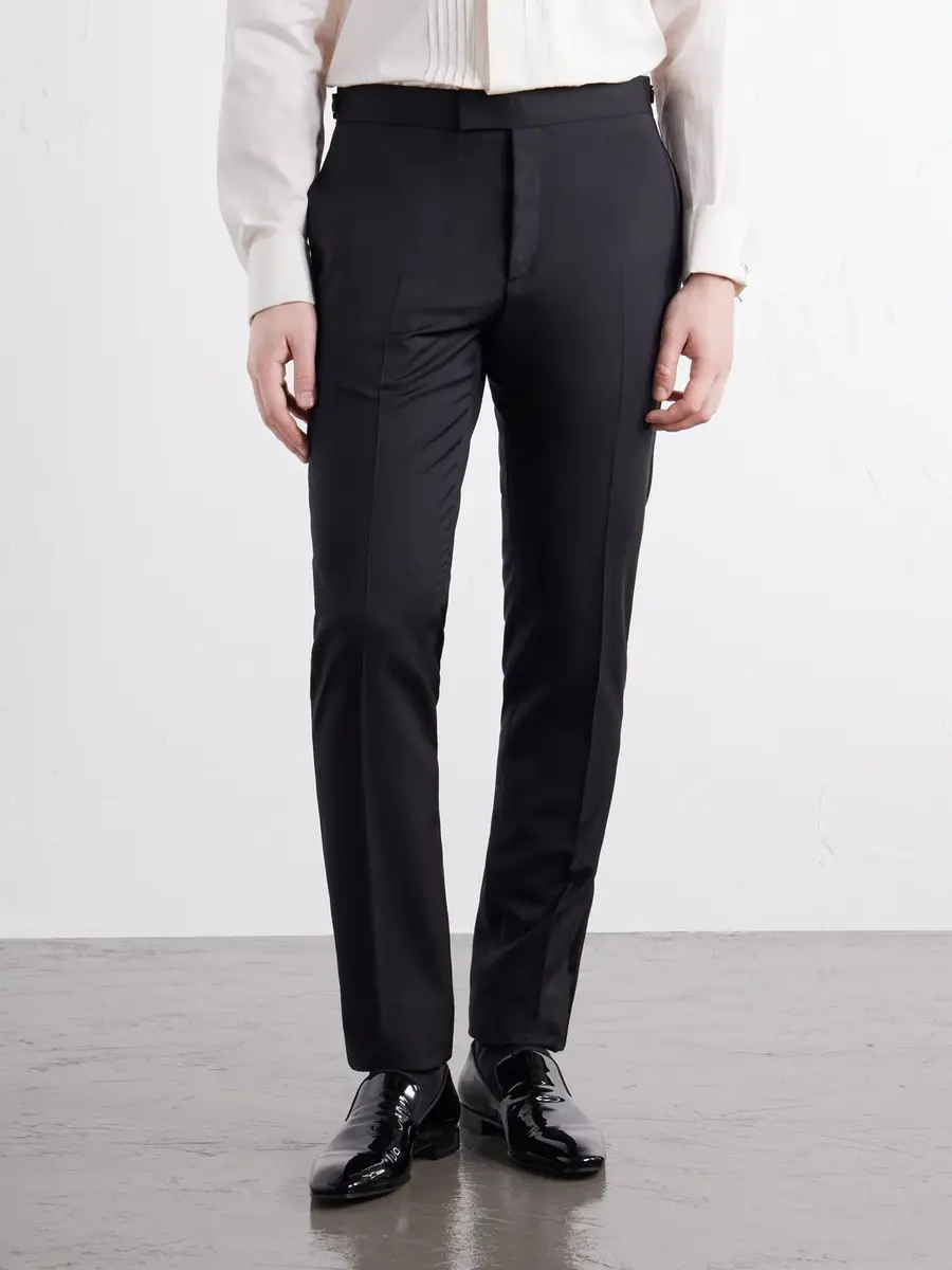 Paul Smith Straight-Leg Satin-Trimmed Wool and Mohair-Blend Tuxedo Trousers - Men | Thumbnail 3 Paul Smith Straight-Leg Satin-Trimmed Wool and Mohair-Blend Tuxedo Trousers - Men | Thumbnail 3