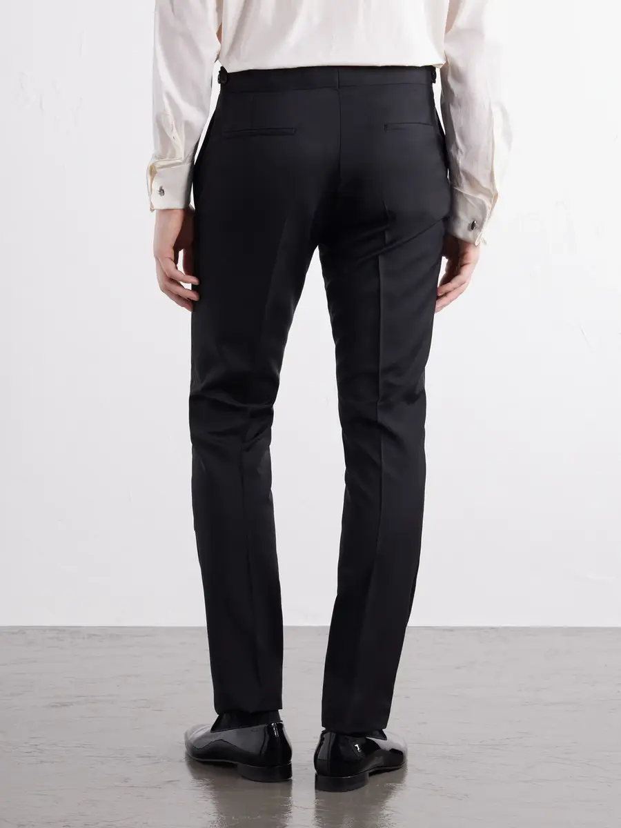 Paul Smith Straight-Leg Satin-Trimmed Wool and Mohair-Blend Tuxedo Trousers - Men | Thumbnail 4 Paul Smith Straight-Leg Satin-Trimmed Wool and Mohair-Blend Tuxedo Trousers - Men | Thumbnail 4