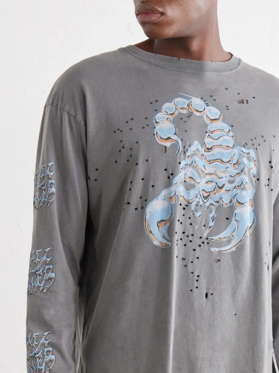 Satisfy Logo-Print Distressed MothTech™ Cotton-Jersey T-Shirt - Men | Thumbnail 5
