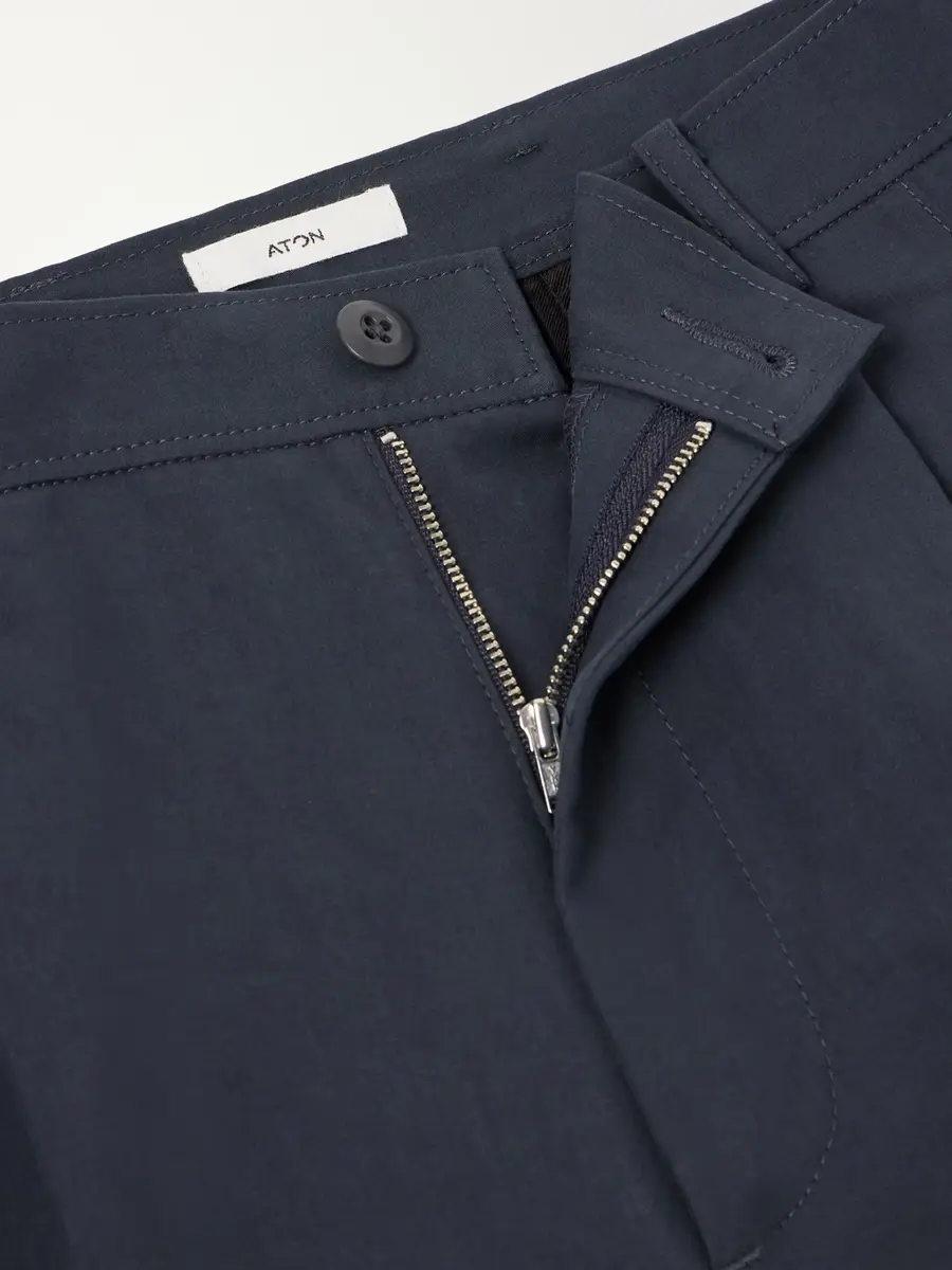 ATON Pleated Tapered Cotton Trousers - Men | Thumbnail 6 ATON Pleated Tapered Cotton Trousers - Men | Thumbnail 6