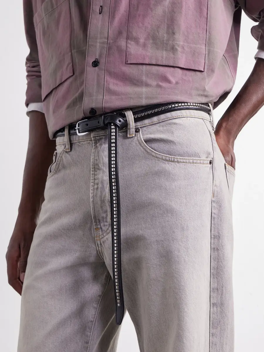 Monitaly Extra Long Clincher 1.5cm Studded Leather Belt - Men | Thumbnail 2 Monitaly Extra Long Clincher 1.5cm Studded Leather Belt - Men | Thumbnail 2