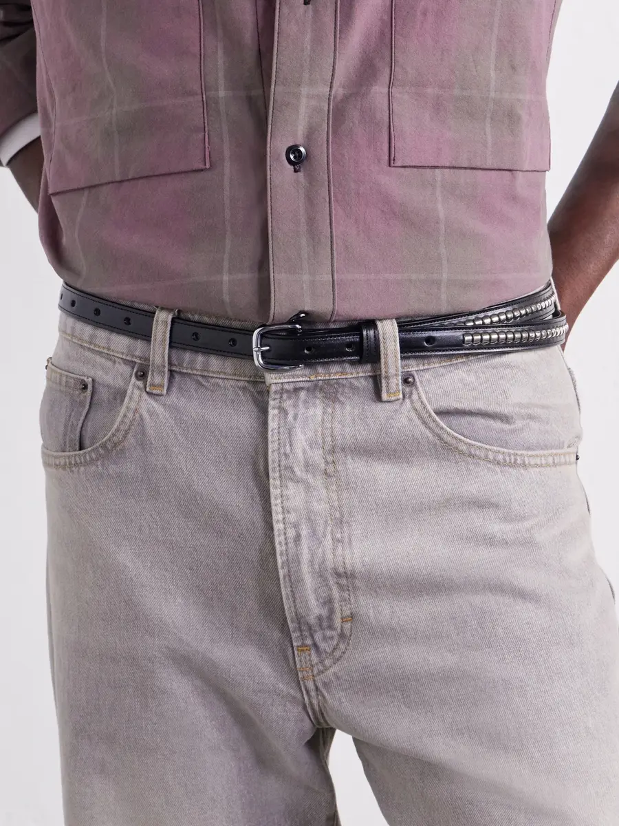 Monitaly Extra Long Clincher 1.5cm Studded Leather Belt - Men | Thumbnail 3 Monitaly Extra Long Clincher 1.5cm Studded Leather Belt - Men | Thumbnail 3