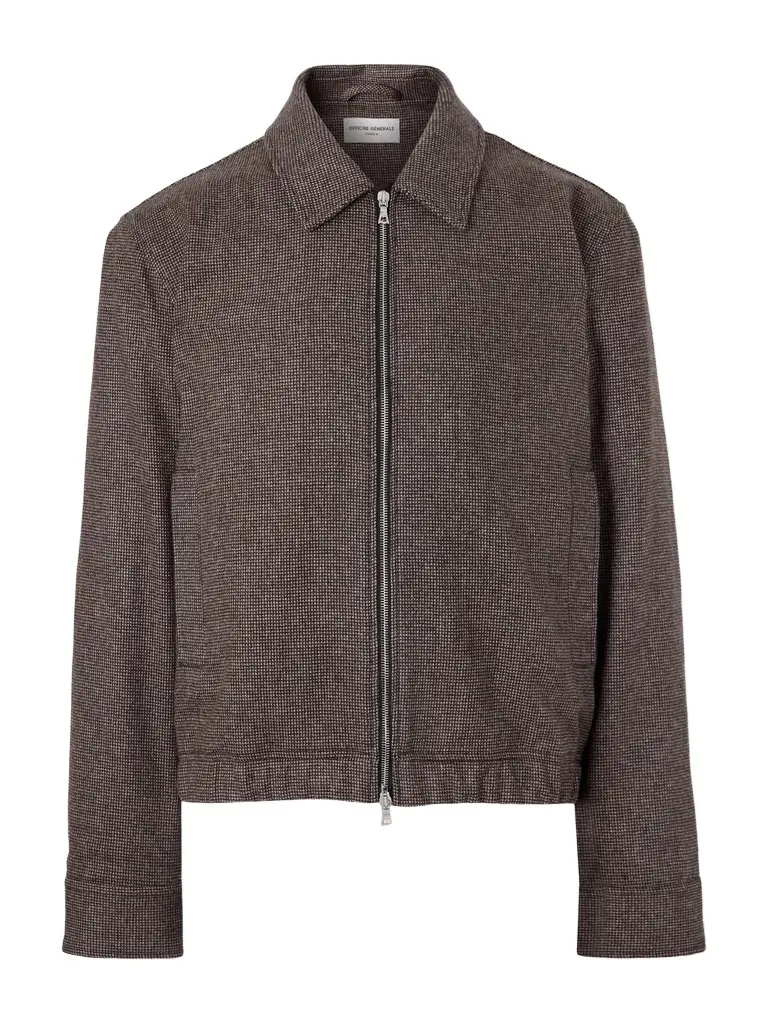 OFFICINE GÉNÉRALE Marlino Houndstooth Virgin Wool Overshirt - Men