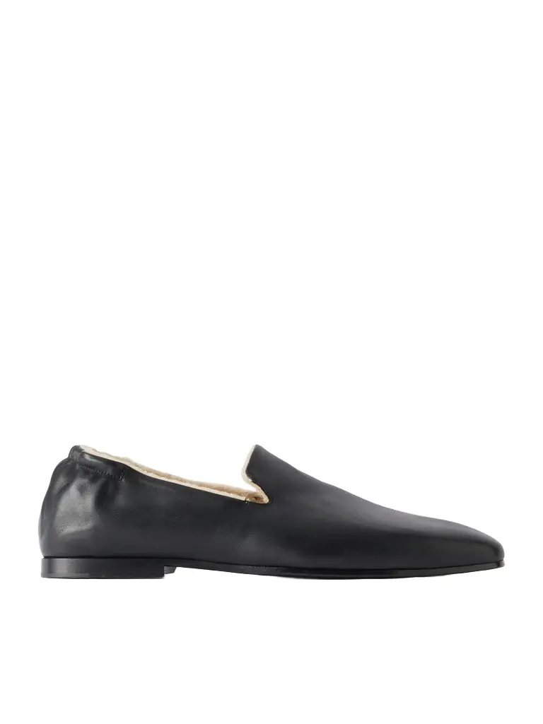 TOTEME Shearling-Lined Nappa Leather Loafers - Men