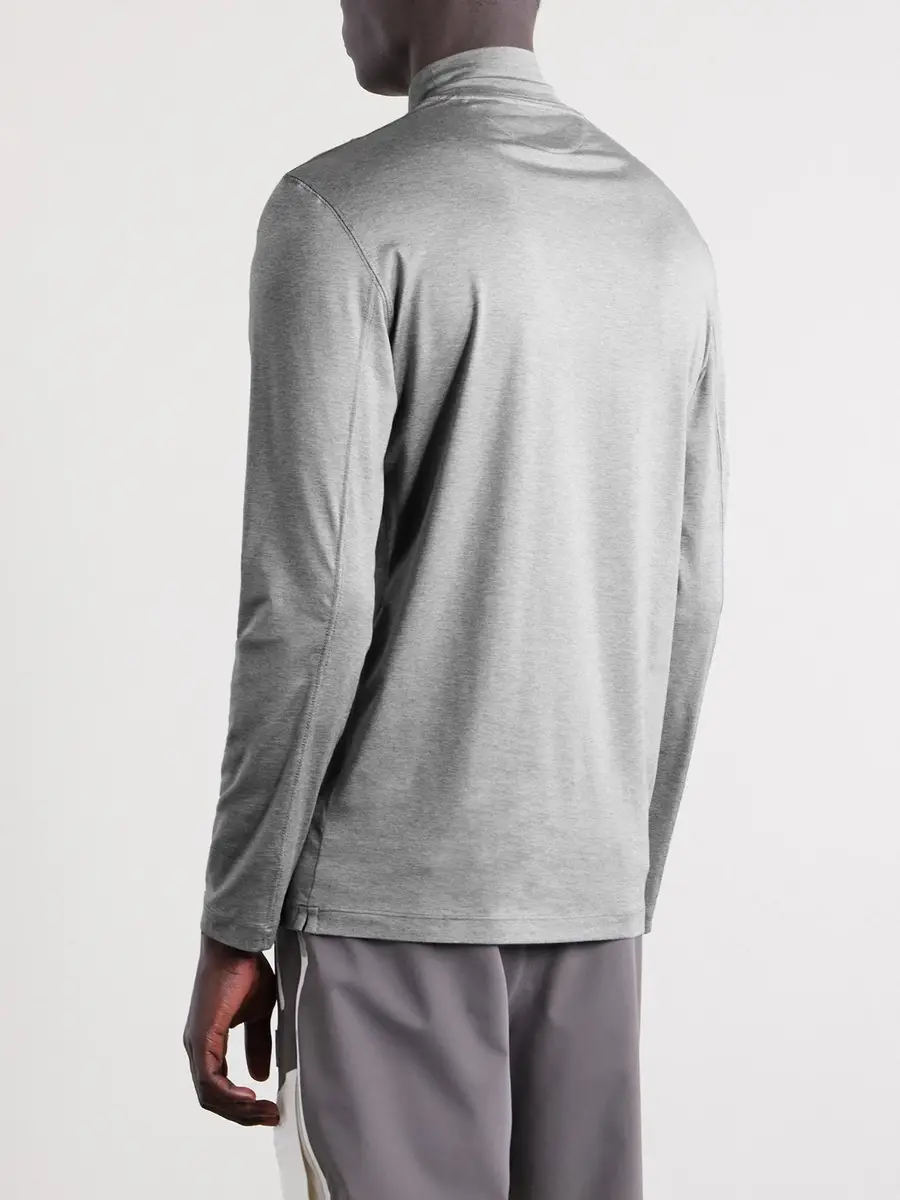Brunello Cucinelli Logo-Print Silk-Blend Turtleneck Ski Base Layer - Men | Thumbnail 4
