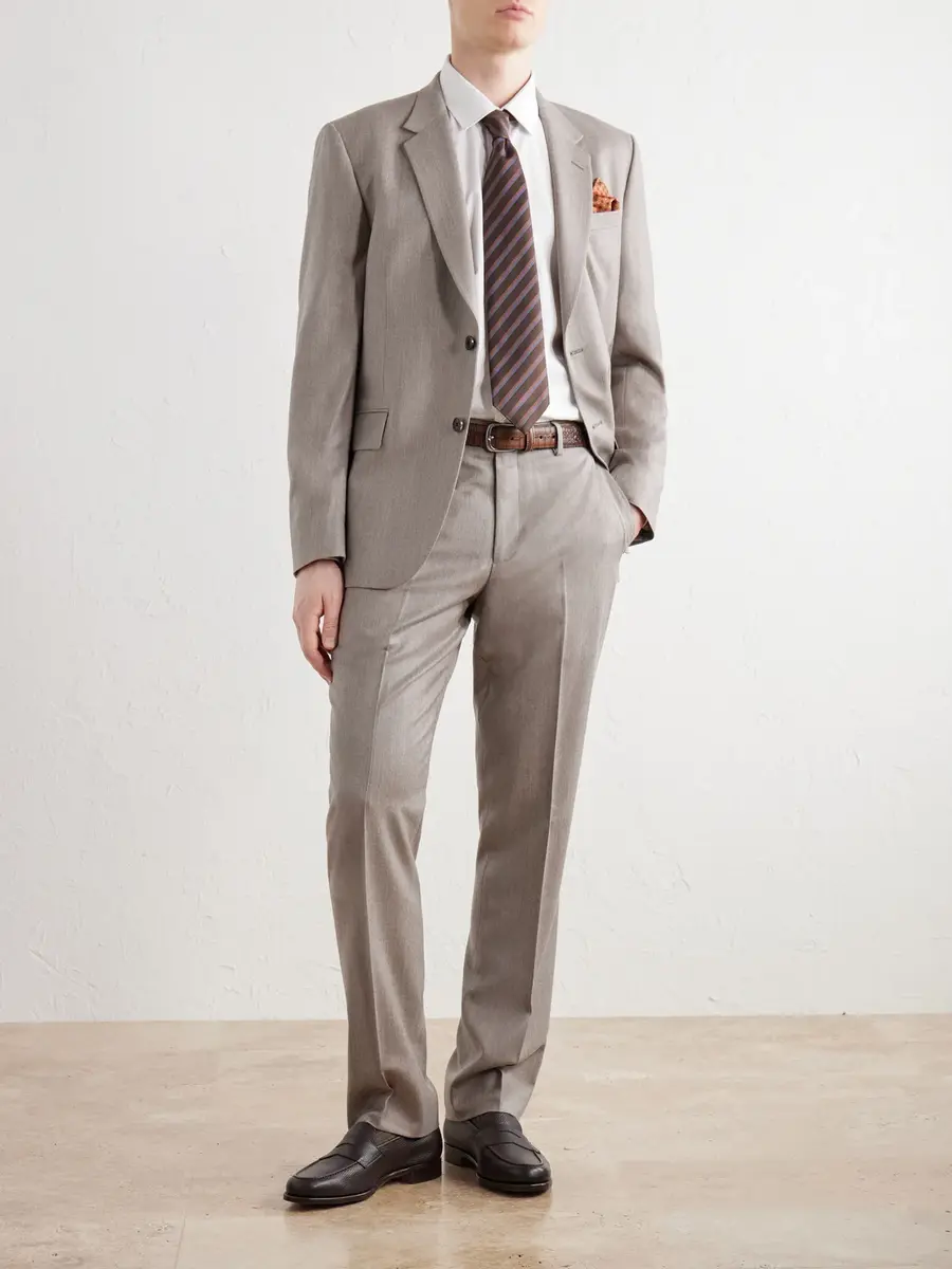 Paul Smith Brierly Straight-Leg Wool and Cashmere-Blend Trousers - Men | Thumbnail 2 Paul Smith Brierly Straight-Leg Wool and Cashmere-Blend Trousers - Men | Thumbnail 2