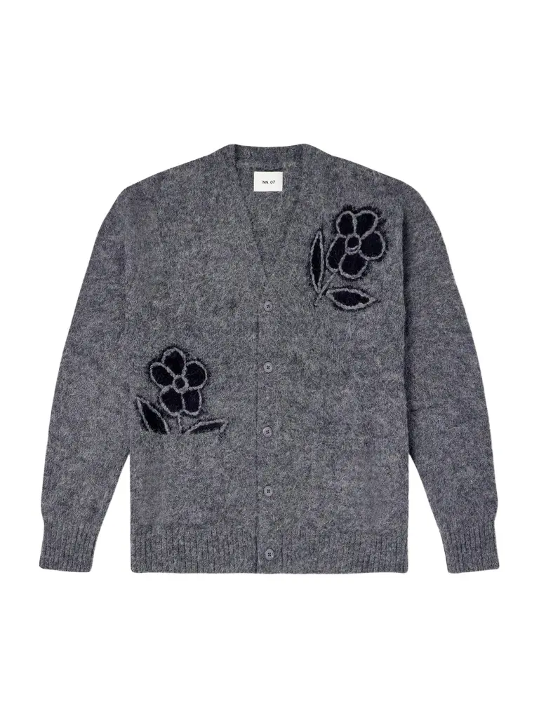 NN07 Kyle 60021 Embroidered Intarsia-Knit Brushed Alpaca-Blend Cardigan - Men