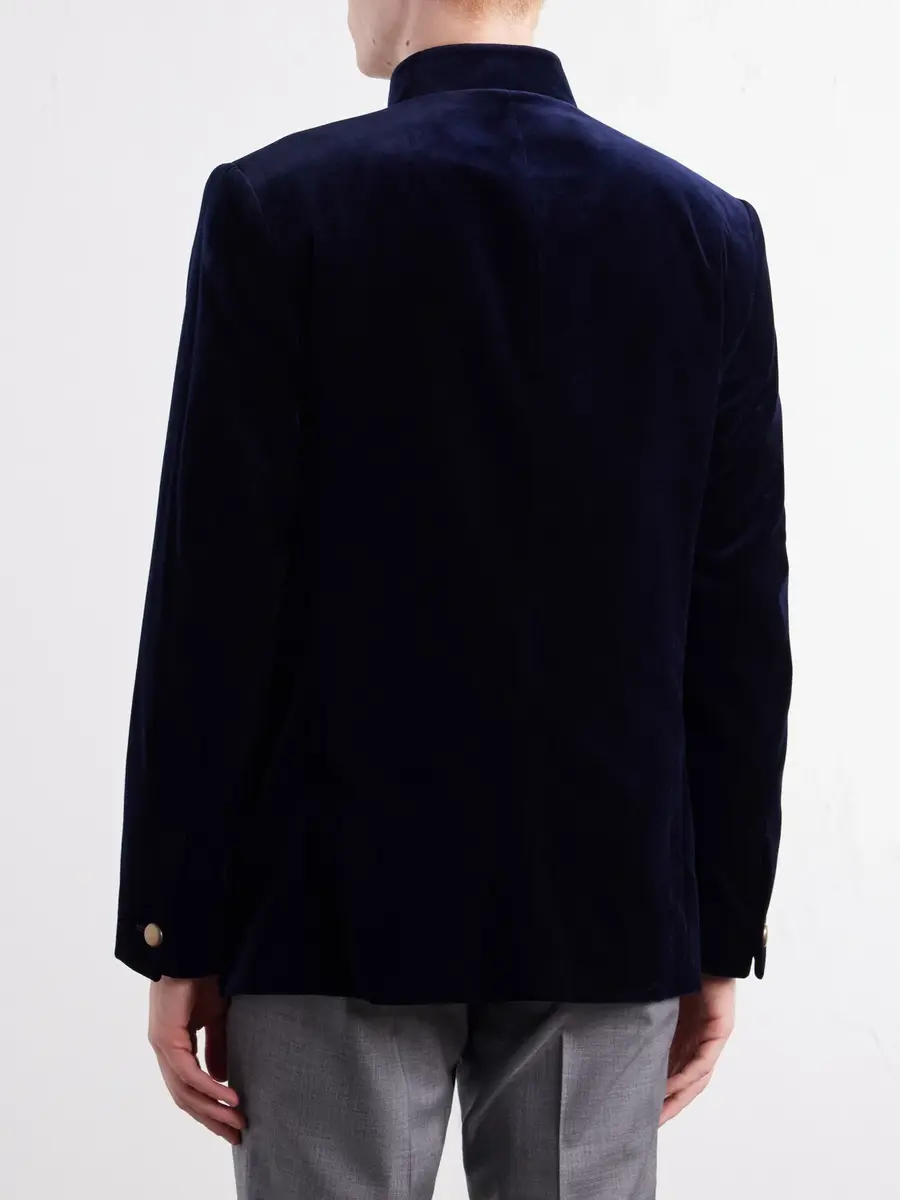 Favourbrook Nehru Cotton-Velvet Blazer - Men | Thumbnail 4