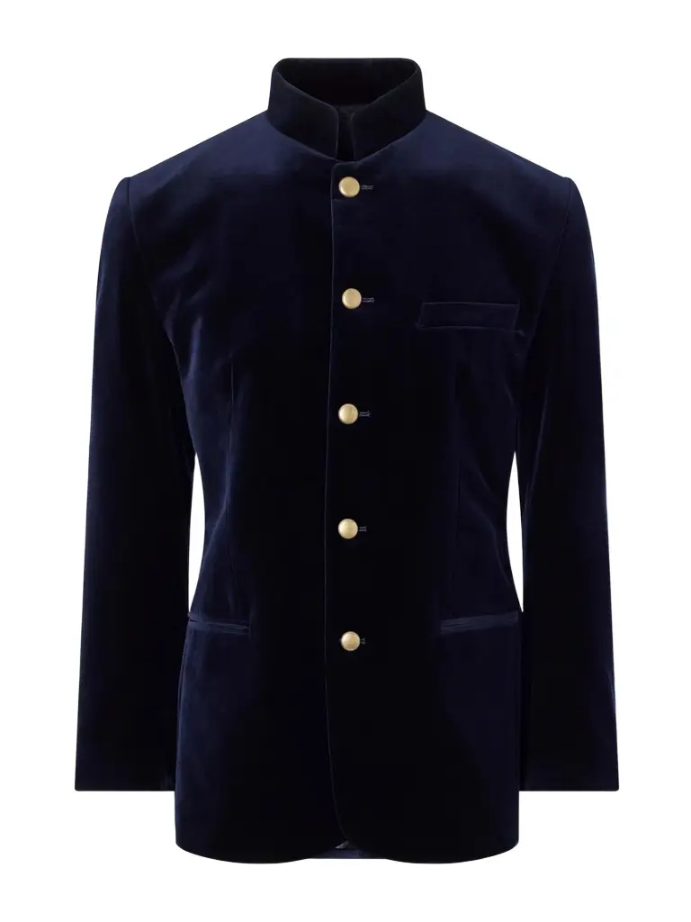Favourbrook Nehru Cotton-Velvet Blazer - Men