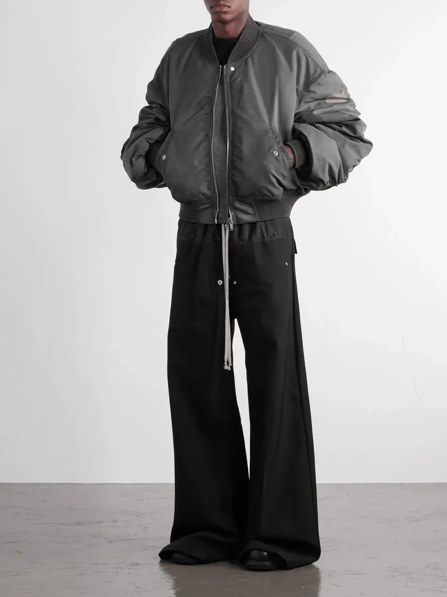 Rick Owens Cropped Appliquéd Shell Bomber Jacket - Men | Thumbnail 2 Rick Owens Cropped Appliquéd Shell Bomber Jacket - Men | Thumbnail 2