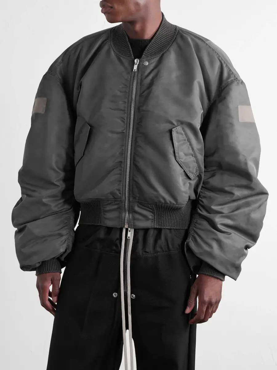 Rick Owens Cropped Appliquéd Shell Bomber Jacket - Men | Thumbnail 3 Rick Owens Cropped Appliquéd Shell Bomber Jacket - Men | Thumbnail 3