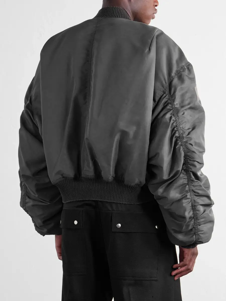 Rick Owens Cropped Appliquéd Shell Bomber Jacket - Men | Thumbnail 4 Rick Owens Cropped Appliquéd Shell Bomber Jacket - Men | Thumbnail 4