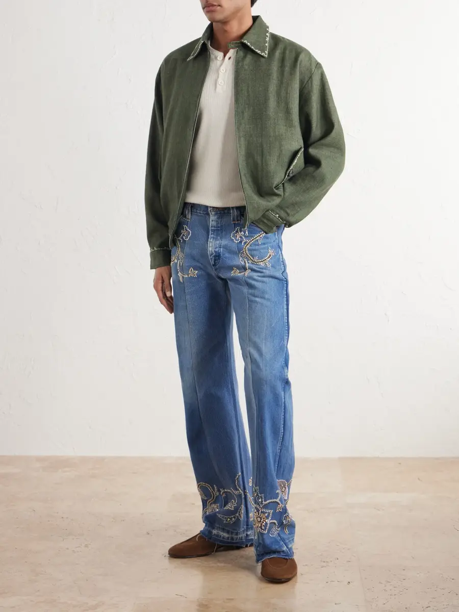 Kartik Research Embroidered Wool and Linen-Blend Canvas Blouson Jacket - Men | Thumbnail 2 Kartik Research Embroidered Wool and Linen-Blend Canvas Blouson Jacket - Men | Thumbnail 2
