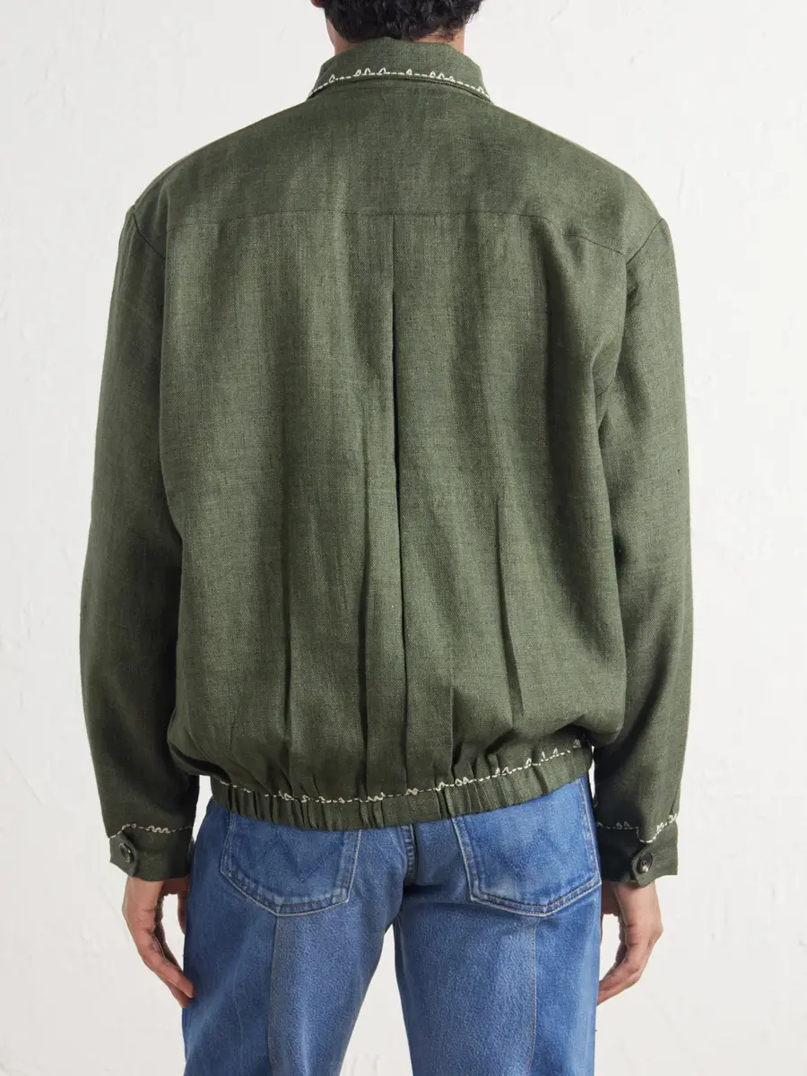 Kartik Research Embroidered Wool and Linen-Blend Canvas Blouson Jacket - Men | Thumbnail 4 Kartik Research Embroidered Wool and Linen-Blend Canvas Blouson Jacket - Men | Thumbnail 4