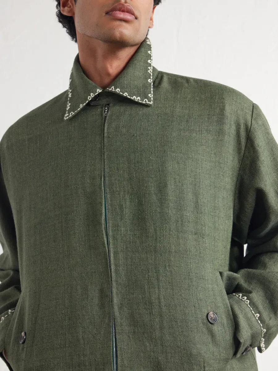 Kartik Research Embroidered Wool and Linen-Blend Canvas Blouson Jacket - Men | Thumbnail 5 Kartik Research Embroidered Wool and Linen-Blend Canvas Blouson Jacket - Men | Thumbnail 5