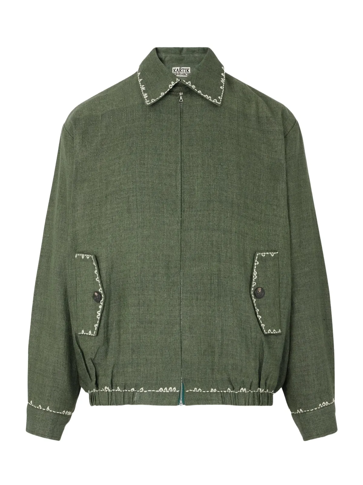 Kartik Research Embroidered Wool and Linen-Blend Canvas Blouson Jacket - Men