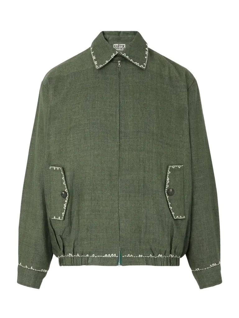 Embroidered Wool and Linen-Blend Canvas Blouson Jacket - Men Embroidered Wool and Linen-Blend Canvas Blouson Jacket - Men