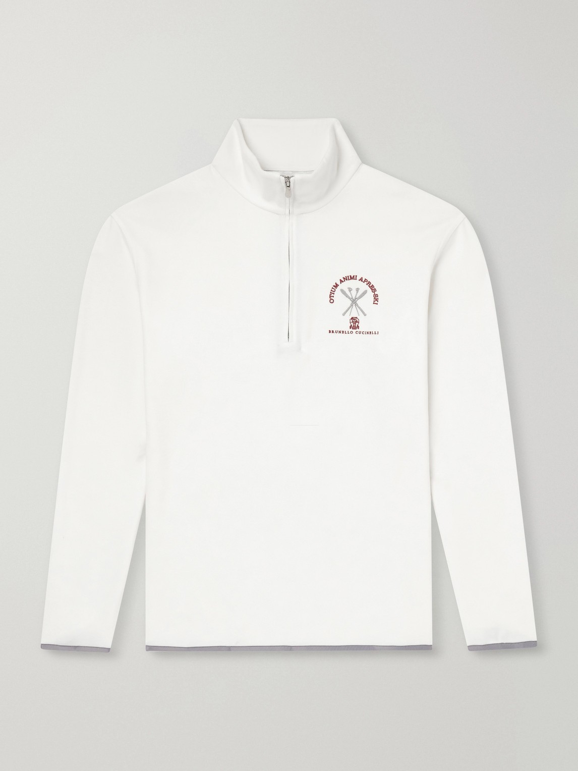 Brunello Cucinelli Logo-Embroidered Cashmere-Blend Half-Zip Ski Mid Layer - Men
