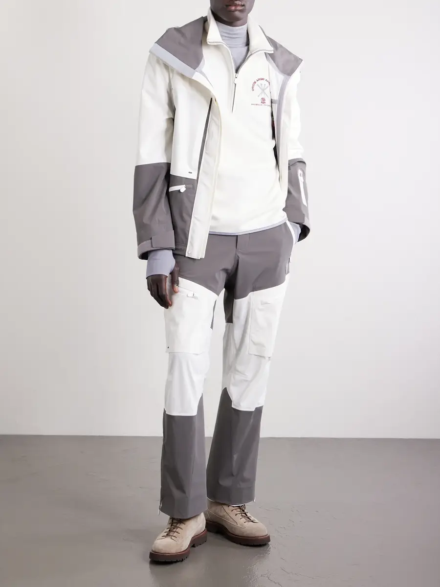 Brunello Cucinelli Logo-Embroidered Cashmere-Blend Half-Zip Ski Mid Layer - Men | Thumbnail 2