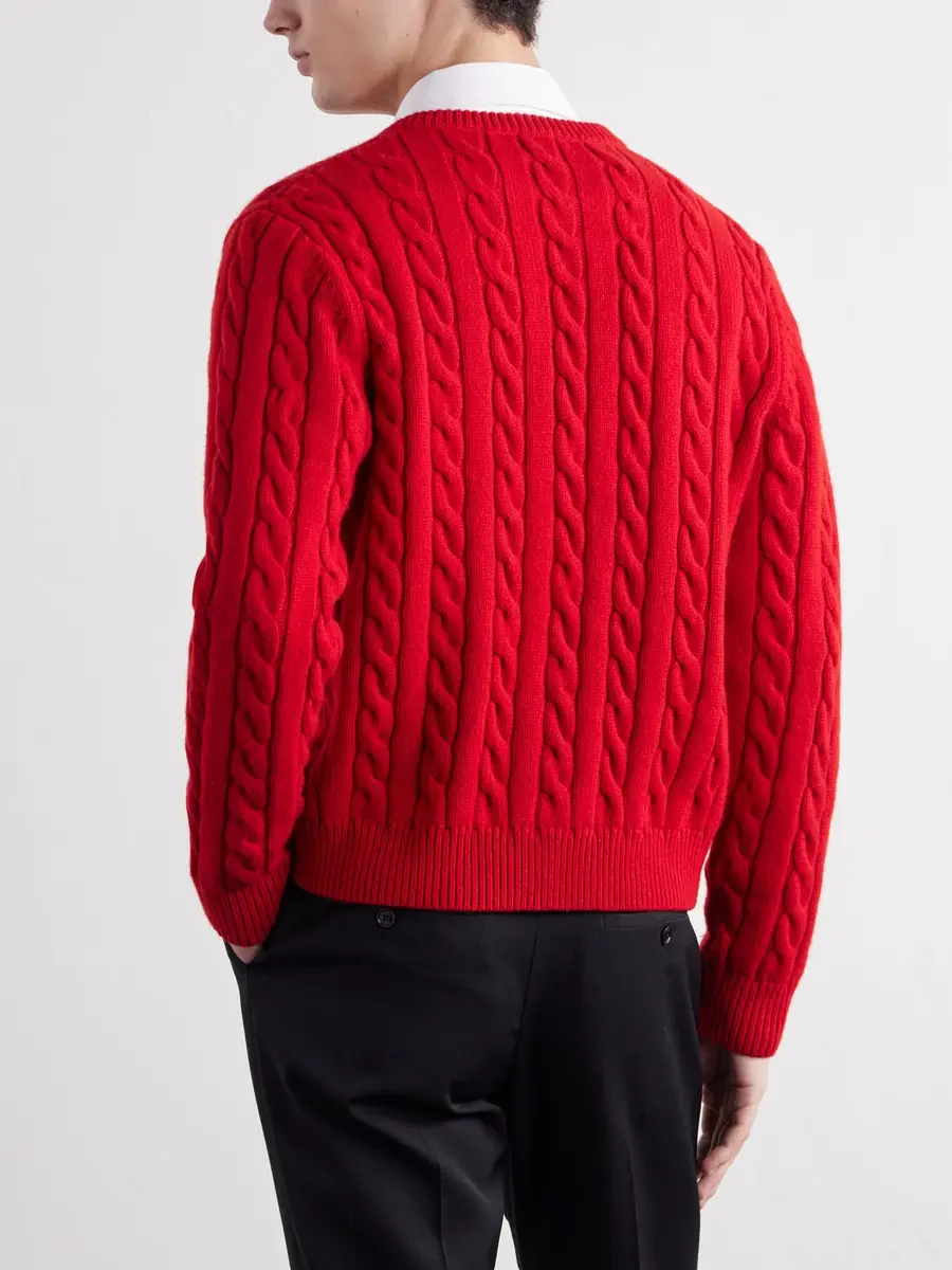 TOTEME Cable-Knitted Wool Cardigan - Men | Thumbnail 4 TOTEME Cable-Knitted Wool Cardigan - Men | Thumbnail 4