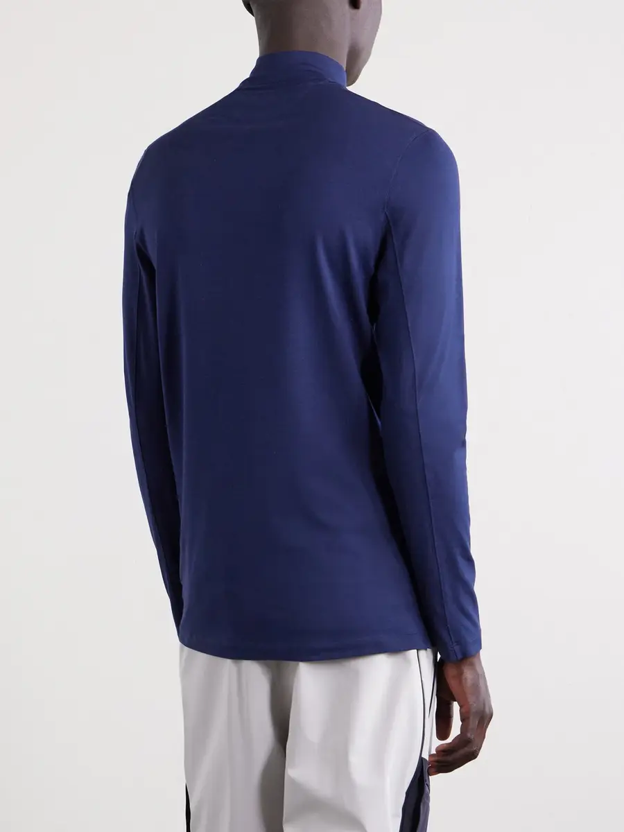 Brunello Cucinelli Logo-Embroidered Silk-Blend Ski Base Layer - Men | Thumbnail 4 Brunello Cucinelli Logo-Embroidered Silk-Blend Ski Base Layer - Men | Thumbnail 4