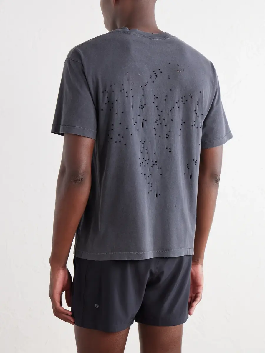 Satisfy Logo-Print Distressed MothTech™ Cotton-Jersey T-Shirt - Men | Thumbnail 4 Satisfy Logo-Print Distressed MothTech™ Cotton-Jersey T-Shirt - Men | Thumbnail 4