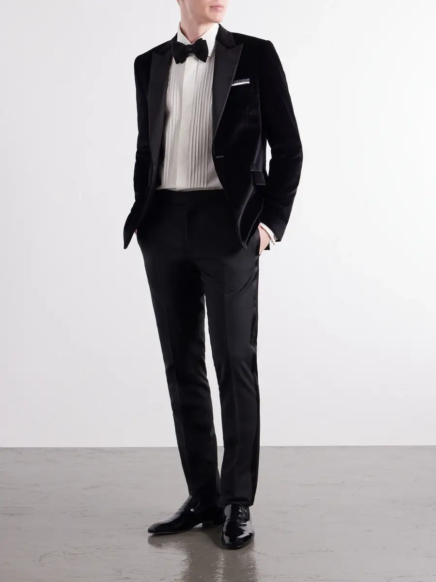 Paul Smith Satin-Trimmed Cotton-Velvet Tuxedo Jacket - Men | Thumbnail 2 Paul Smith Satin-Trimmed Cotton-Velvet Tuxedo Jacket - Men | Thumbnail 2