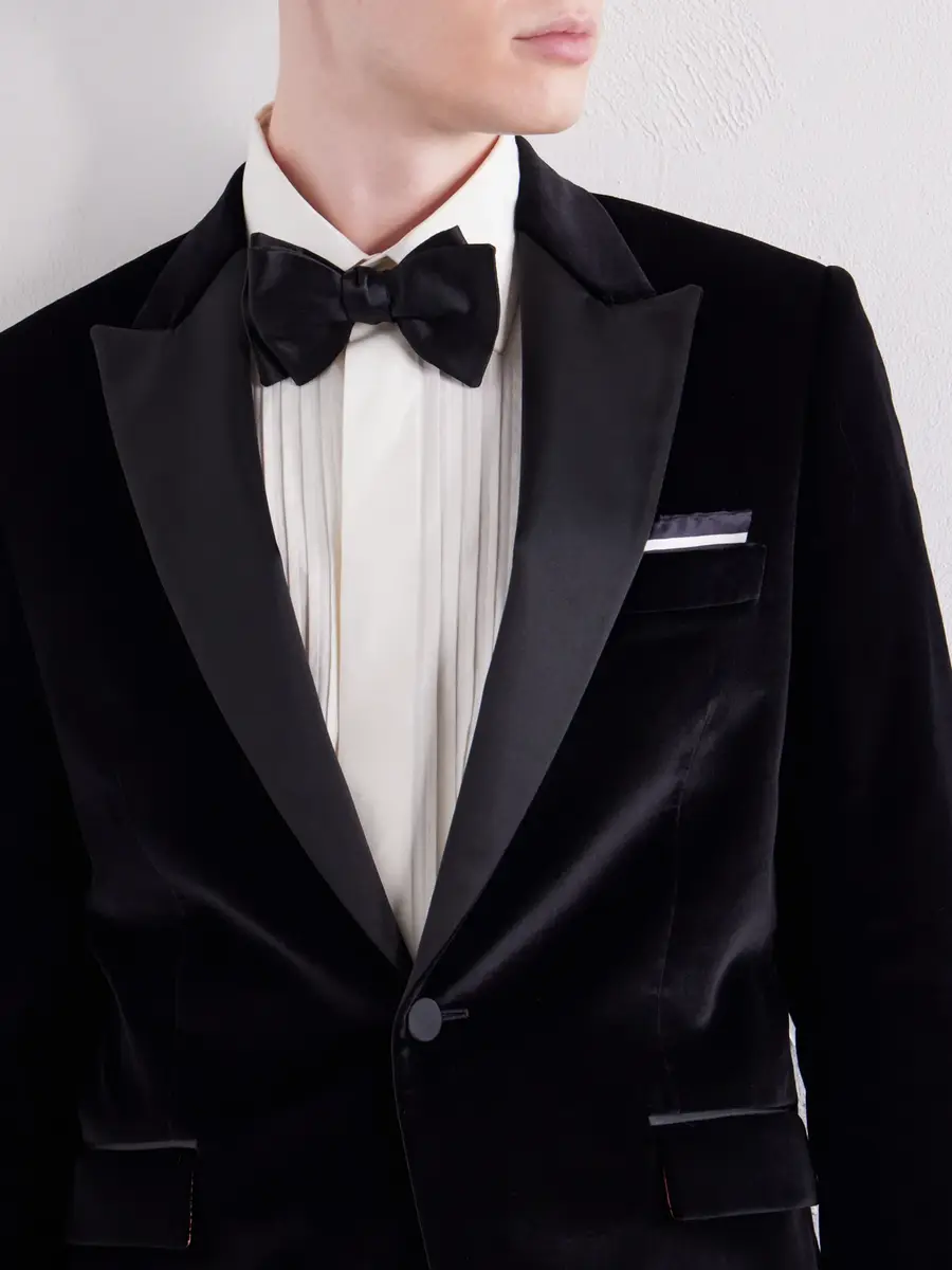 Paul Smith Satin-Trimmed Cotton-Velvet Tuxedo Jacket - Men | Thumbnail 5 Paul Smith Satin-Trimmed Cotton-Velvet Tuxedo Jacket - Men | Thumbnail 5