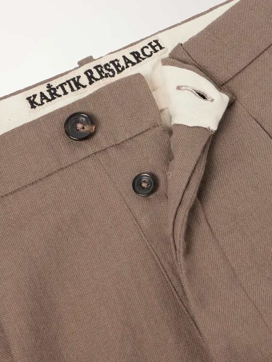 Kartik Research Embroidered Pleated Straight-Leg Wool-Canvas Trousers - Men | Thumbnail 6 Kartik Research Embroidered Pleated Straight-Leg Wool-Canvas Trousers - Men | Thumbnail 6