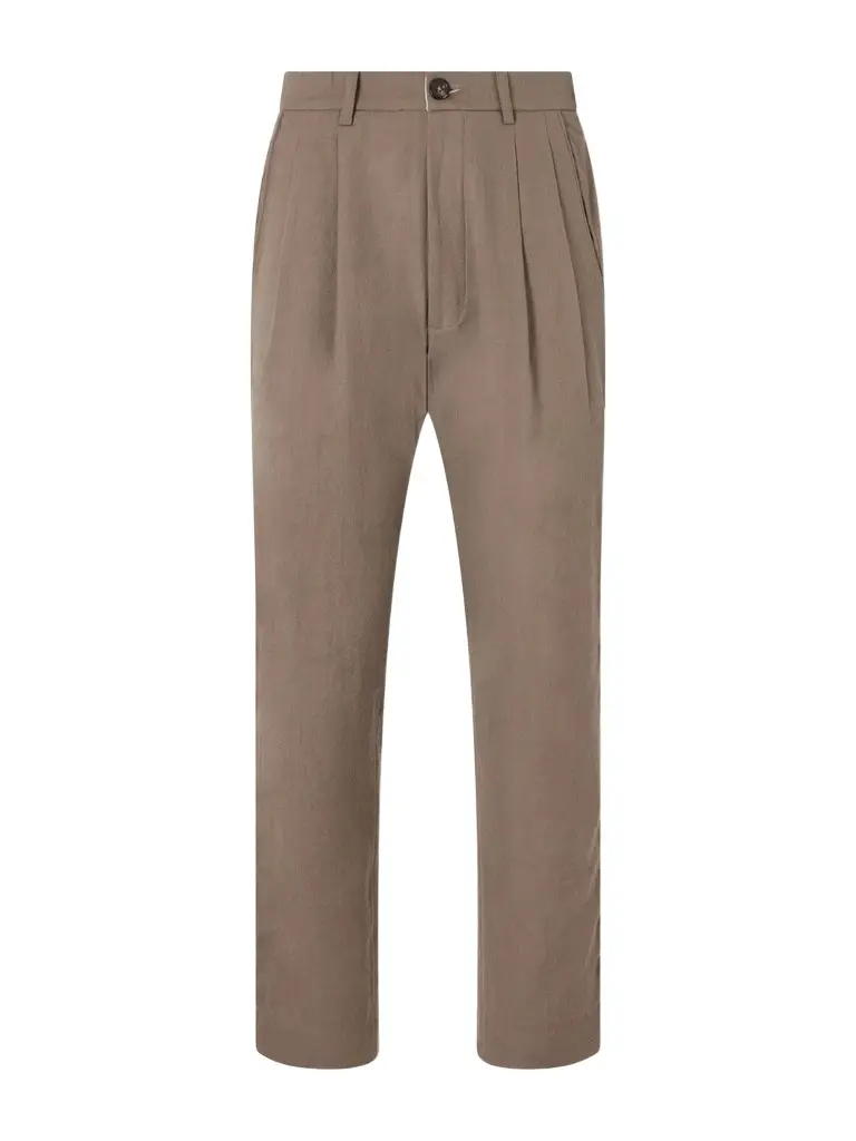 Embroidered Pleated Straight-Leg Wool-Canvas Trousers - Men Embroidered Pleated Straight-Leg Wool-Canvas Trousers - Men