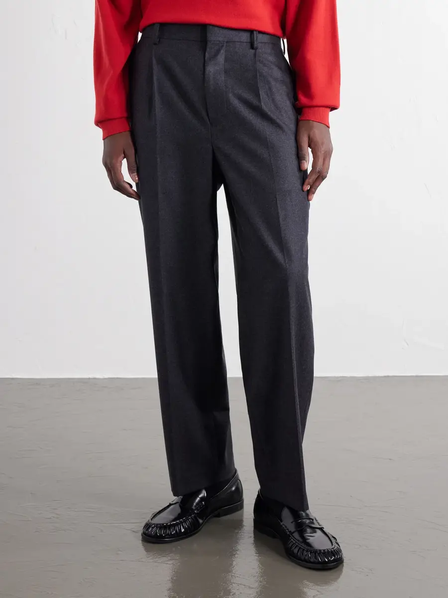ATON Pleated Straight-Leg Merino Wool Suit Trousers - Men | Thumbnail 3 ATON Pleated Straight-Leg Merino Wool Suit Trousers - Men | Thumbnail 3