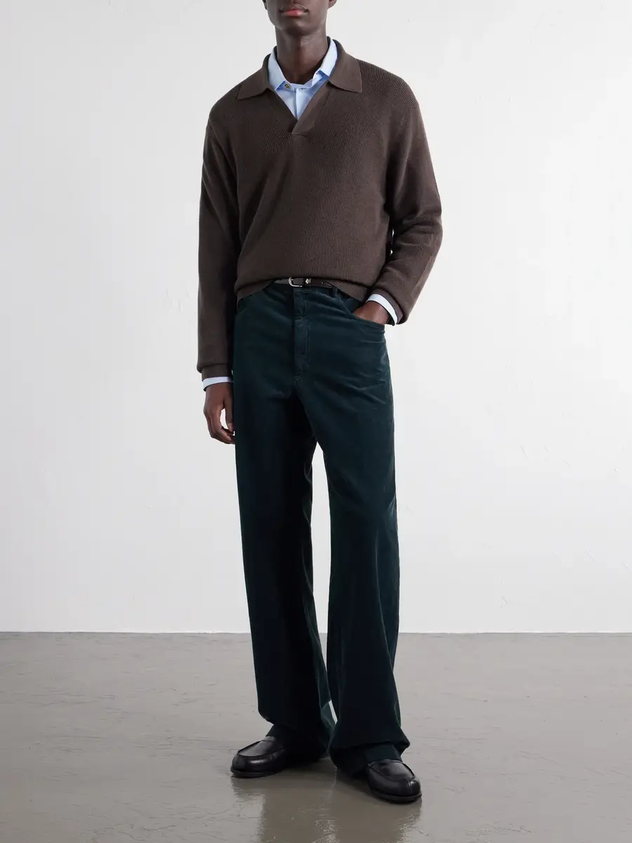 NN07 Hope Rib 60060 Organic Cotton and Cashmere-Blend Polo Shirt - Men | Thumbnail 2