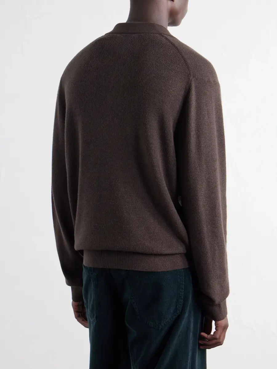 NN07 Hope Rib 60060 Organic Cotton and Cashmere-Blend Polo Shirt - Men | Thumbnail 4
